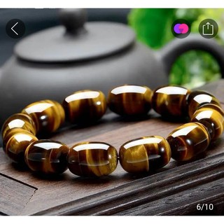 ธรรมชาติ Tiger Eye สร้อยข้อมือหินถังลูกปัดสำหรับชายและหญิง Tiger Eye Stone สร้อยข้อมือคู่โอนอุปกรณ์ลูกปัด