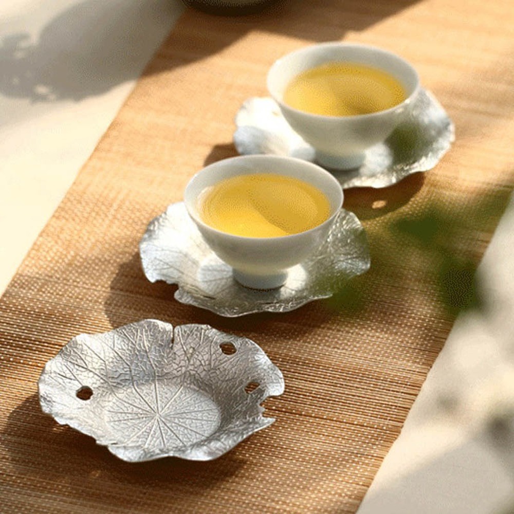 ถาดชา Heat Resistant Alloy Coer Tea Trays Chinese Tea Table Decoration ...