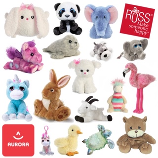 ตุ๊กตาสัตว์ ตาปรือ ขนนุ่ม Aurora Russ ลิขสิทธิ์อเมริกา ขนาด 7 นิ้ว ป้ายห้อย