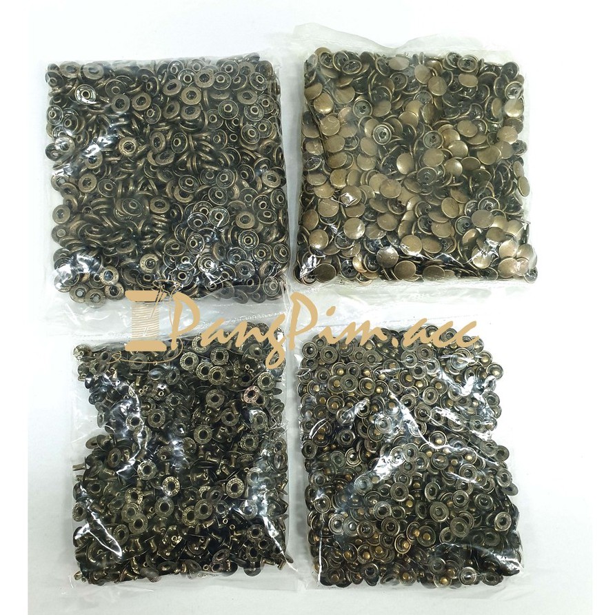 กระดุมแป๊ก ตอก กระดุมสแน๊ป VT5 (สีเหลืองดำ) ขนาด 12.5 มิลลิเมตร // แบ่งขาย 100 ชุด ( 4ชิ้นต่อชุด)