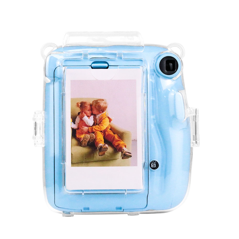กระเป๋าเคสคริสตัลใส พร้อมกระเป๋า สายคล้อง สติกเกอร์ และสายคล้อง สําหรับ Fujifilm Instax Mini 11 (ไม่รวมกล้อง)