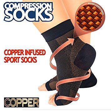 Copper ANTI-FATIGUE FOOT ถุงเท้าใส่กันเมื่อย ปลอกแก้รองช้ำ ลดการกระแทก บรรเทาอาการปวดเมื่อย ล้าของเท้า รักษาอาการรองช้ำ
