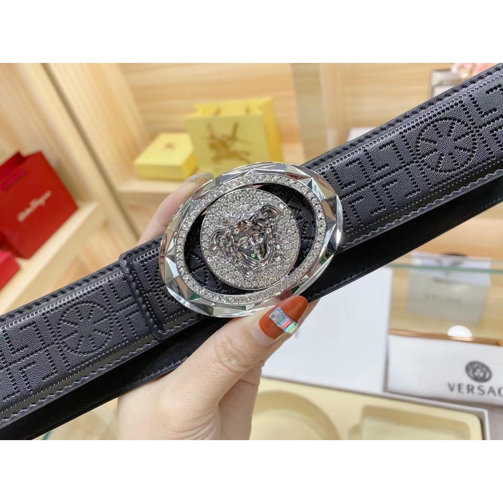 【Fast shipping】Versace pure cowhide two styles weave leather belt men s ...