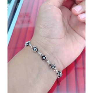 สร้อยข้อมือดอกพิกุลรมดำเงินแท้925
