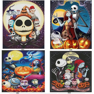 ♔Cross Stitch♔Full Embroidery DIY Canvas Stamped 11CT Cross Stitch Halloween Skull Kit