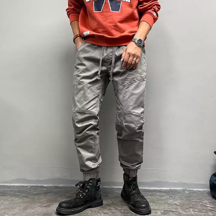 Suikone ชุดเอี๊ยมชายสไตล์ญี่ปุ่นกางเกงขายาวเอวยางยืดทรงหลวม - รูปที่ 6