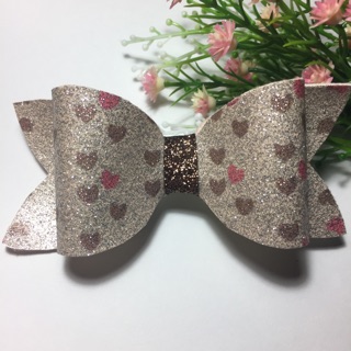 Leather glitter bow/ชิ้น