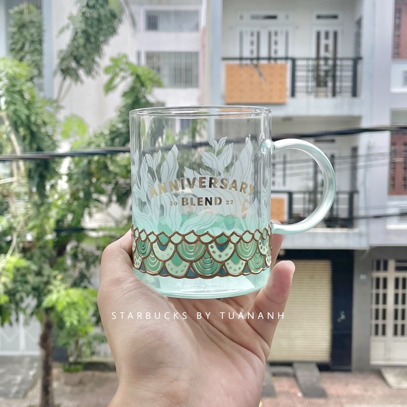 [ ของแท ้ ] Starbucks Glass Anniversary Blend 355ml Glass Cup