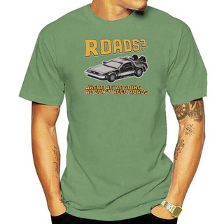 [COD]เสื้อยืดลําลอง แขนสั้น พิมพ์ลาย BACK TO THE FUTURE DELOREAN ROADS สําหรับผู้ชาย และผู้หญิงS-5XL