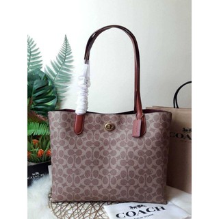 COACH WILLOW TOTE IN SIGNATURE CANVAS ( COACH C0693 )