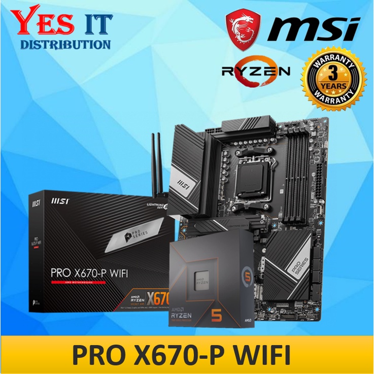MSI PRO X670-P WIFI AMD AM5 MOTHERBOARD + AMD RYZEN 5 7600X PROCESSOR