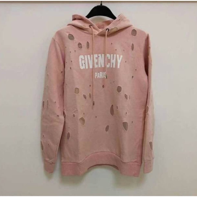 givenchy destroyed hoodie pink