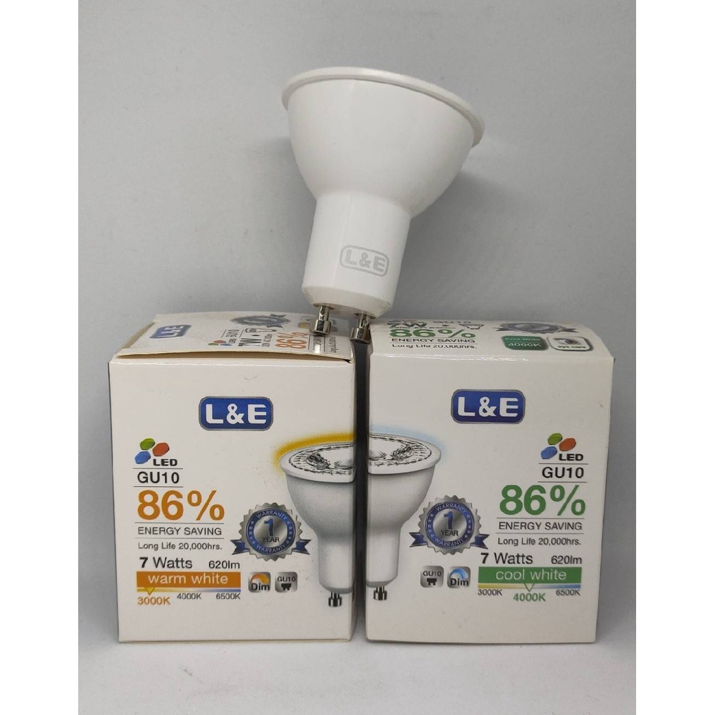 L&E LED GU10 7W Dimmable 230v 620lm หรี่ได้