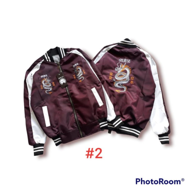 SUKAJAN CHILDRENS ZIPPER JAPAN JACKET 5-9th MAROON PREMIUM WATERPROOF MATERIAL เสื้อแจ็คเก็ตเสื้อกัน