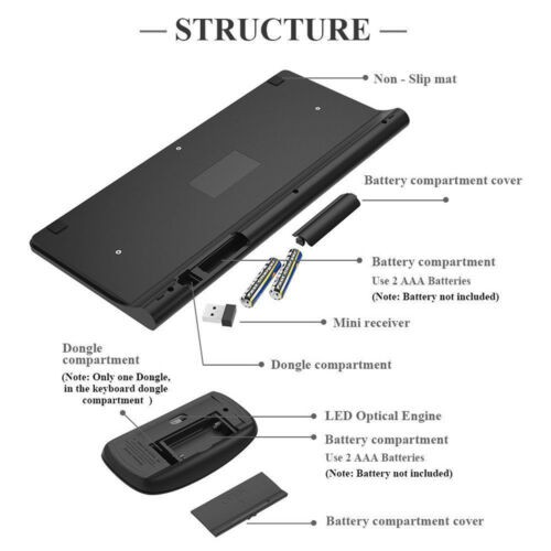 ชุดคีย์บอร์ดเมาส์ไร้สาย Keyboard&Mouse Wireless Ultra Thin Combo แป้นพิมพ์ภาษาไทย/อังฤกษ รูปที่ 7