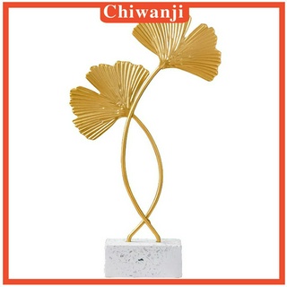 ( Chiwanji ) รูปปั้นใบไม้เหล็กสีทองสําหรับตกแต่ง