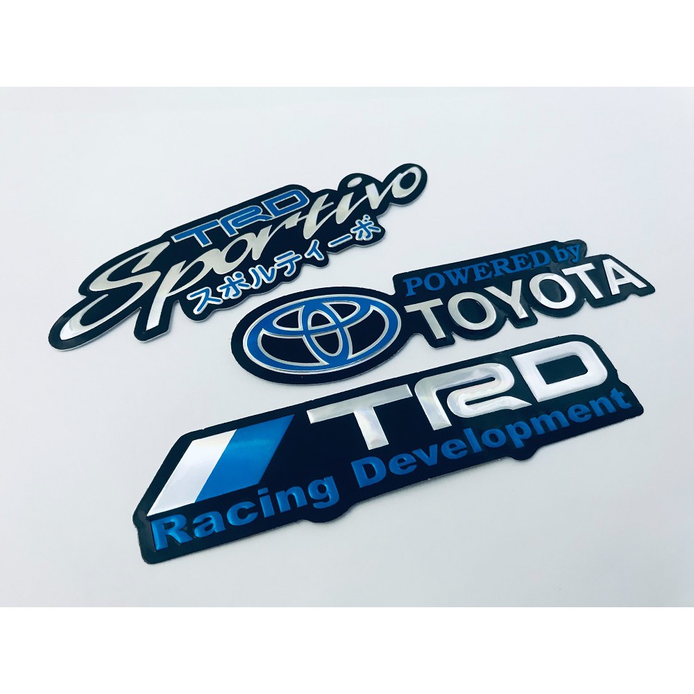 สติ๊กเกอร์ Toyota Racing TRD Sportivo JDM สติกเกอร์ สีน้ำเงิน [3ชิ้น] Sticker 3D ตัวนูน แต่งรถ ติดรถ Vios Yaris Fortuner