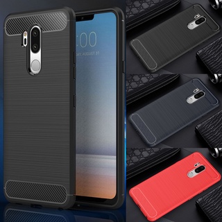 Lg G7 G8 ThinQ G6 Q7 Q6 Plus เคส TPU นิ่ม กันกระแทก เนื้อคาร์บอนไฟเบอร์ ดูดซับแรงกระแทก เคสโทรศัพท์