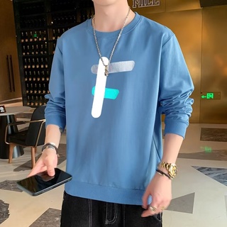 เสื้อกันหนาวแขนยาว คอกลม พิมพ์ลายตัวอักษร ขนาดใหญ่ สไตล์เกาหลี แฟชั่นสําหรับผู้ชาย และผู้หญิง