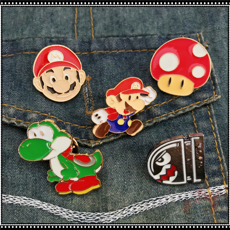 Super M.ario Brooches 1Pc Fashion Doodle Enamel Pins Backpack Button Badge Brooch