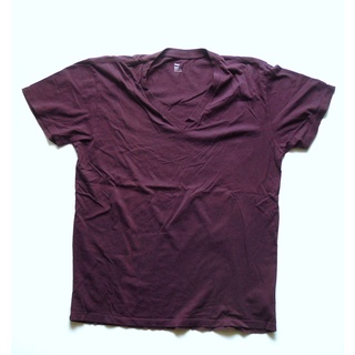 เสื้อยืดมือสอง Gap T-Shirt V-Neck สีม่วง L