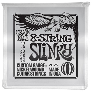 ERNIE BALL® สายกีตาร์ไฟฟ้า 8 สาย เบอร์ 10 (P02625) ของแท้ 100% รุ่น 8-Sting Slinky (.010 - .074) ** Made in USA **