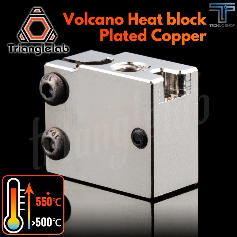 TRIANGLELAB Volcano Plated Copper Heat Block E3d Volcano Hotend 3D Printer For BMG Extruder Titan