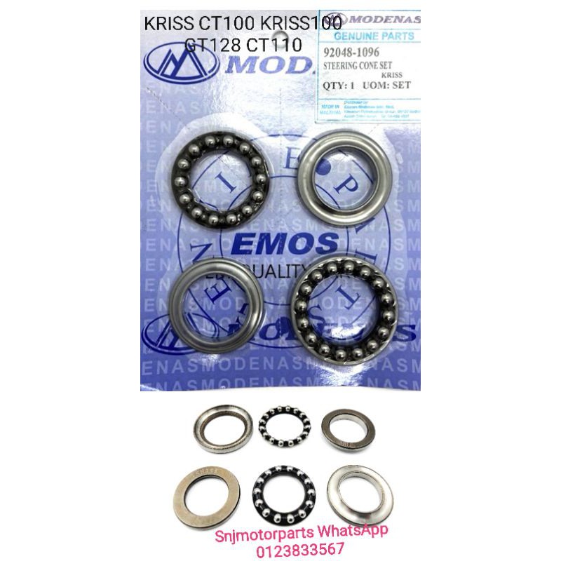 MODEDAS KRISS110/MR1/CT100/CT110/GT128/KRISS100 STEERING CONE SET เส้นใยแบริ่ง