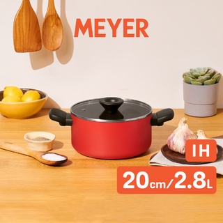 MEYER Bauhaus Induction หม้อต้ม 2 หู ขนาด 20 ซม./2.8 ลิตร พร้อมฝา Stockpot (13383-TE12)