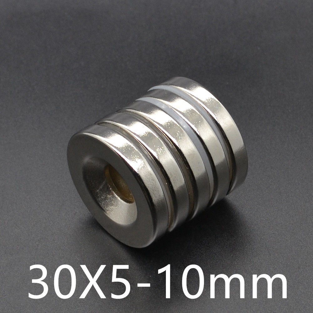 1ชิ้น แม่เหล็กแรงสูง 30×5รู10มิล กลมแบนมีรู 30*5รู10มิล Magnet Neodymium 30*5รู10mm แม่เหล็ก 30×5รู10mm แรงดูดสูง30×5-10