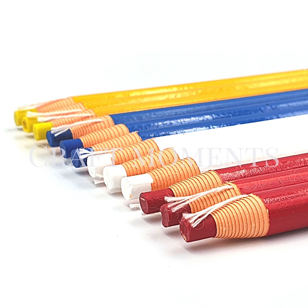 CRAFT MOMENTS: ดินสอเขียนผ้า ดินสอชอล์ก ชอล์คเขียนผ้า DERMATOGRAPH ตราสิงห์ ขีดผ้า GARMENT PENCIL CHALK ราคา ถูกที่สุด ดีลบีเคเค แกลเลอรีภาพที่ 4