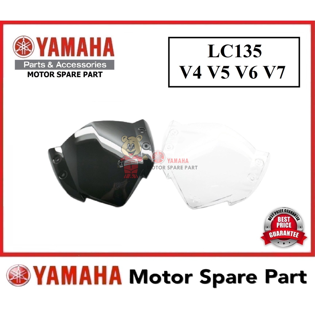 YAMAHA LC135 V4 COWLING VISOR 0 V5 V6 FAIRING CERMIN HITAM WINDSHIELD WIND SHIELD ฝาครอบสีดํา KEPALA