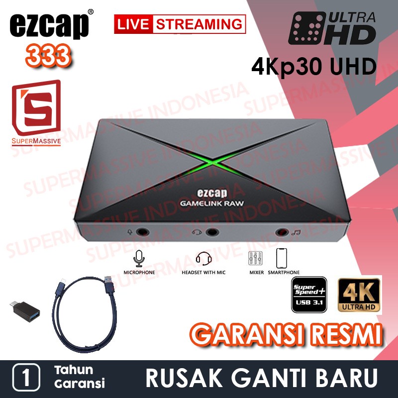 EZCAP 333 HDMI CAPTURE HDMI TO USB 3.1 เกม LINK RAW STREAMING RECORD