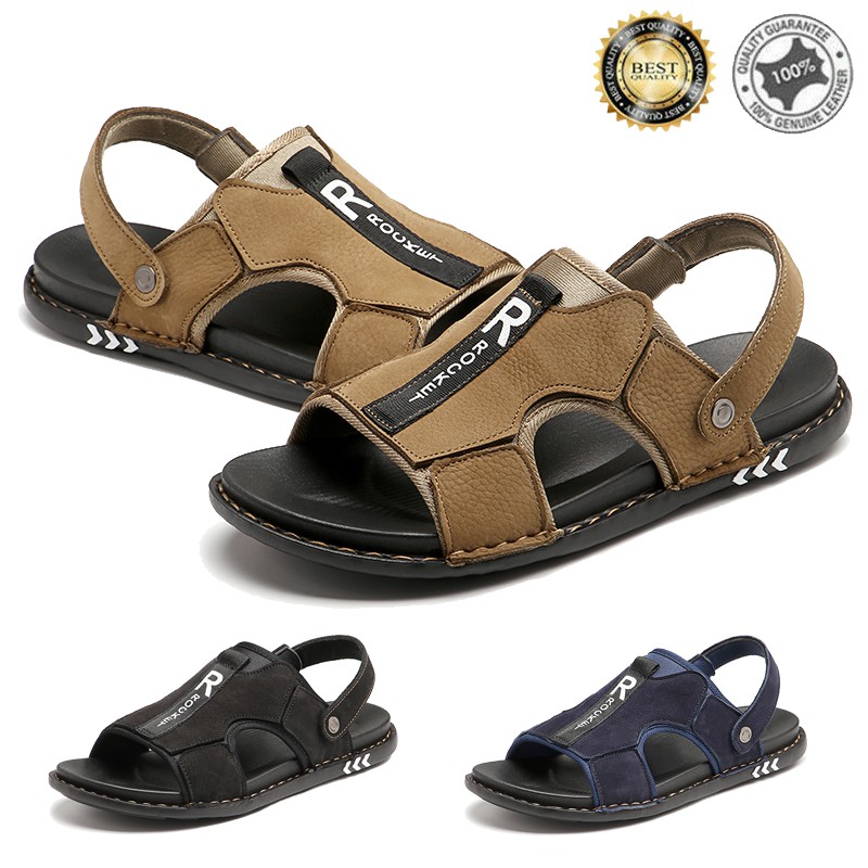 (g Shoes) รองเท้าแตะหนังแท้สําหรับผู้ชายขนาด 3845 Shopee Thailand