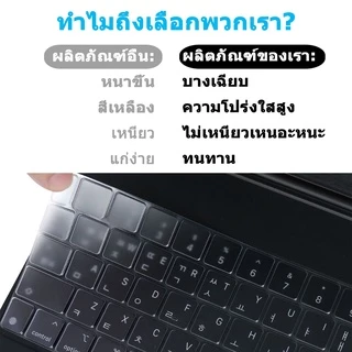 แผ่นปิดแป้นพิมพ์ TPU บางพิเศษ สำหรับ iPad Pro11 Pro12.9 Air6 Air5 Air4 Air Pro 11 13 นิ้ว คีย์บอร์ด