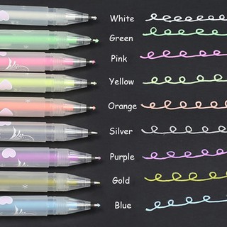 ปากกาเจล 9 สี 0.8 มม. สีขาว