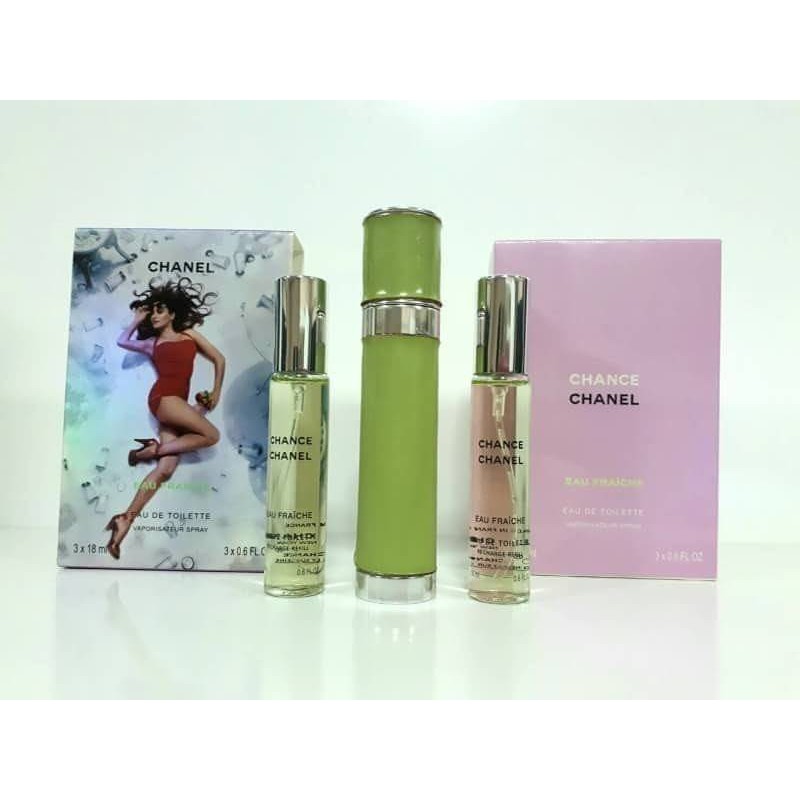 สเปรย์น้ำหอม Chanel Chance Eau Fraiche Twist & Spray EDT รีฟิล 3x18ml