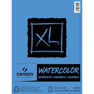 Canson : CNS100510941* สมุดวาดภาพ XL Watercolor Pad, 9 x 12 Inch.