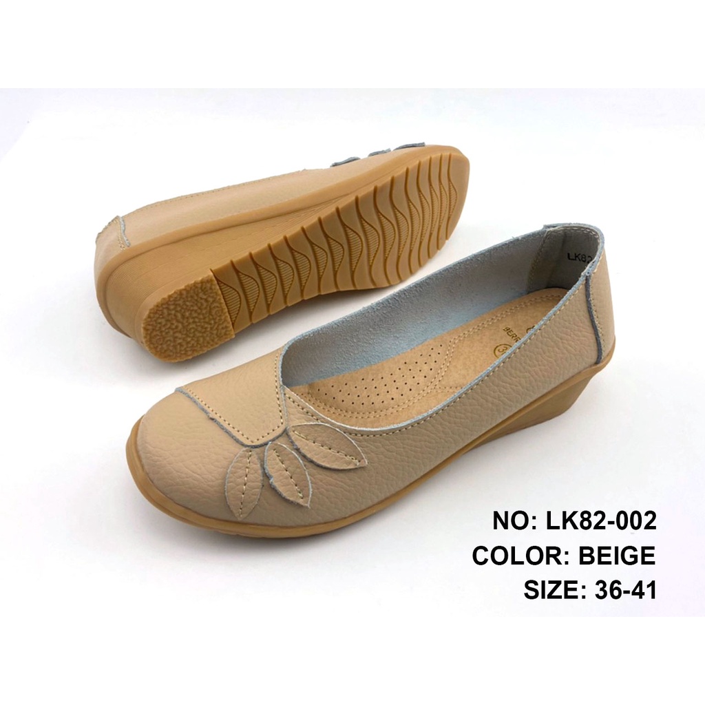 CSB รองเท้าแฟชั่นผู้หญิง LK82-002 รองเท้าหนังวัวแท้ สไตส์แฟชั่นคัดชู ใส่ทำงานได้พื้นเตี้ย