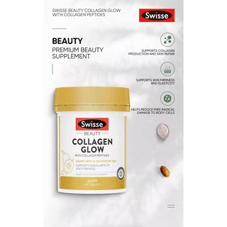Swisse Beauty Collagen Glow With Collagen Peptides 120, 60 Tablets คอลลาเจนบำรุงผิว