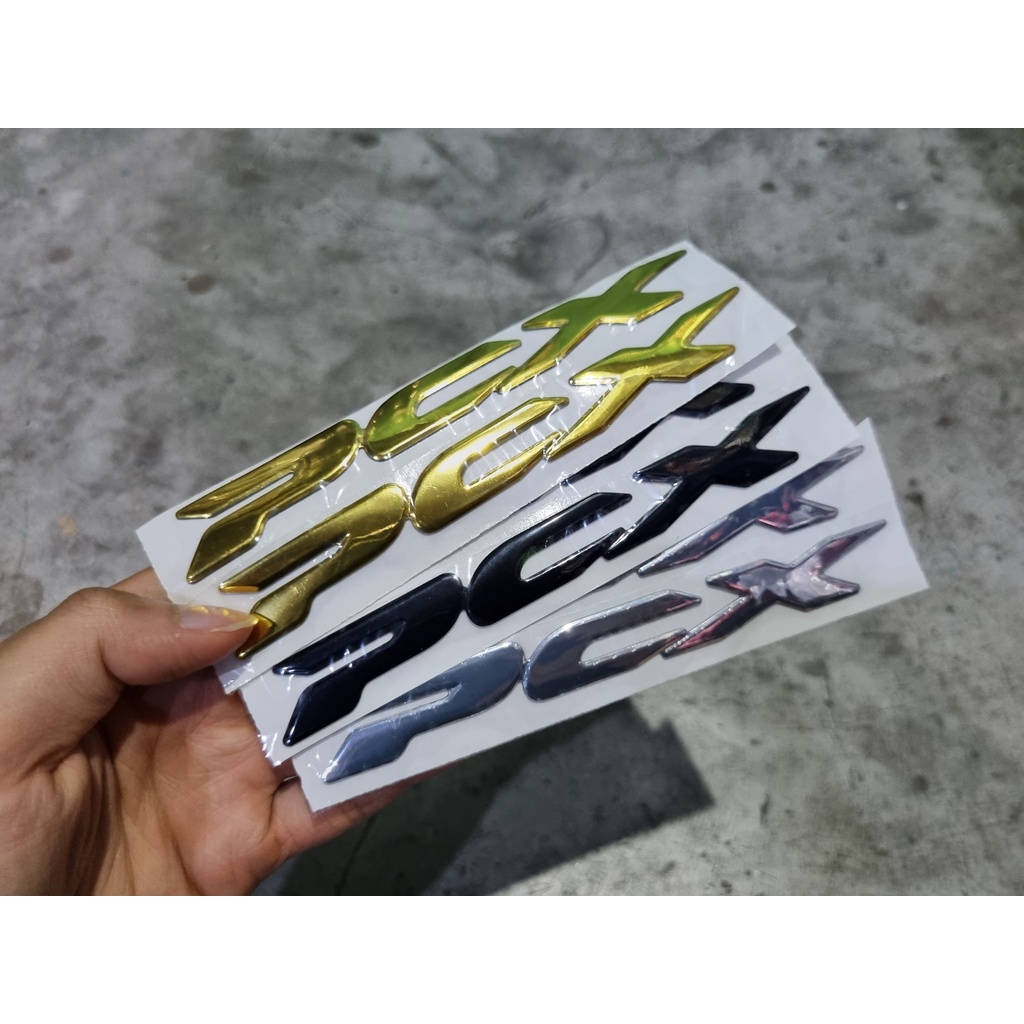 โลโก้ สติกเกอร์ ฮอนด้า พีซีเอ็กซ์ เรซิ่น 3 สี Honda * PCX * sticker 3D logo for side rear fender accessories