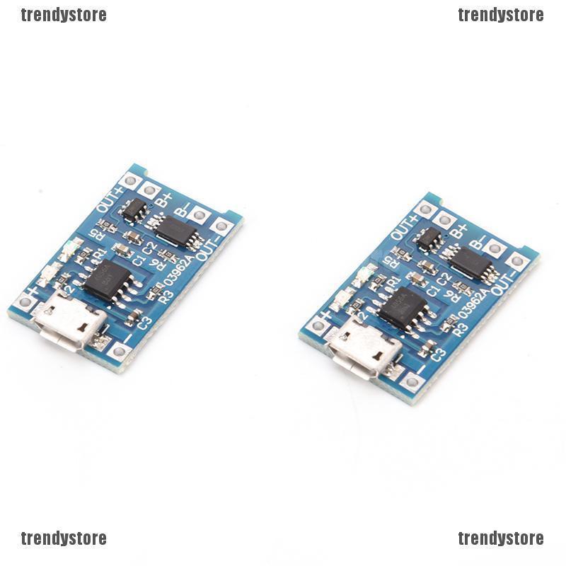 บอร์ดชาร์จแบตเตอรี่ลิเธียม TP4056 5V 1A USB 18650 2 ชิ้น