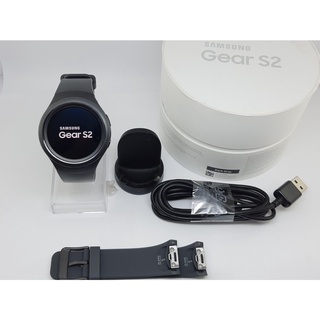 นาฬิกา SAMSUNG MENS GEAR S2 SM-R730A พร้อมสายชาร์จ+แท่นชาร์จ+ปลั๊ก+สายเปลี่ยนใหม่ 1 คู่ พร้อมกล่อง (สภาพดี) NO.119