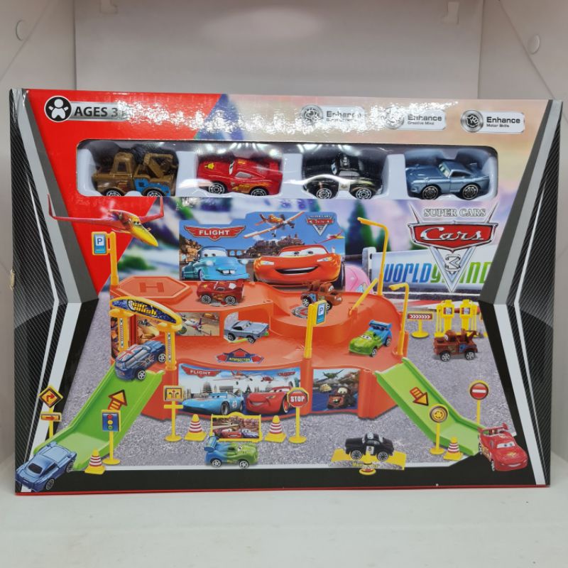 ลานจอดรถ cars พร้อมรถ ของเล่นลานจอดรถ ของเล่นรถ