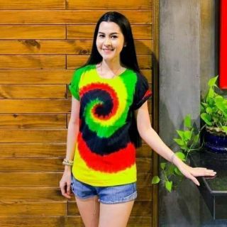 👕 เสื้อมัดย้อม 🌈 เสื้อยืดคอกลม ลายก้นห้อย