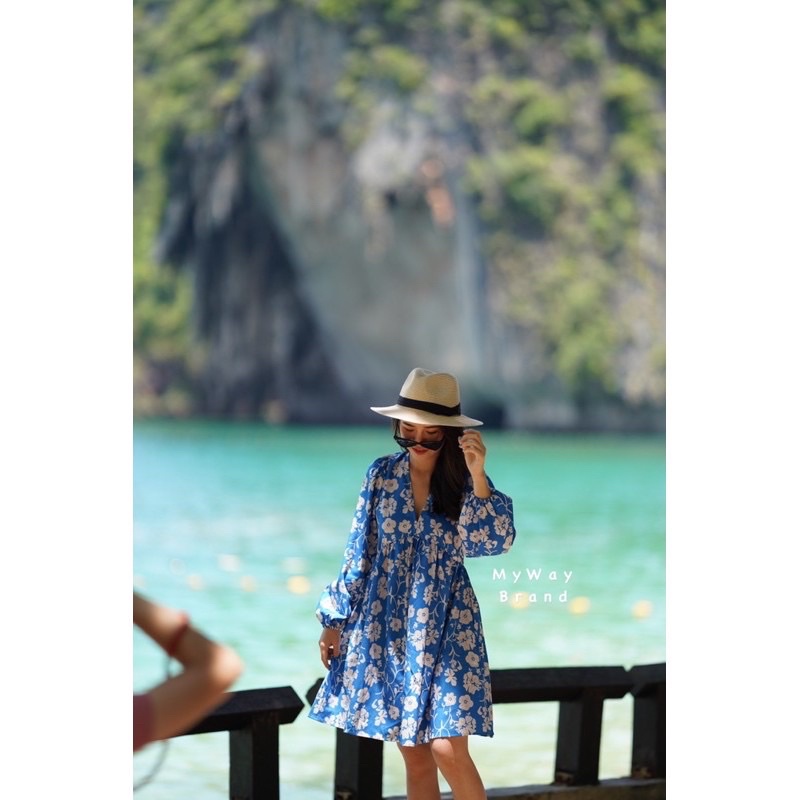 MyWay Brand :Dress All-Match Blue