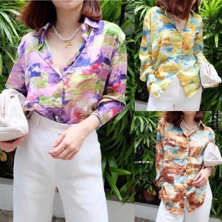 Charlott เสื้อเชิ้ตผ้าSatin Silk คัตติ้งสวย เนื้อผ้าลื่นๆพริ้วๆ  สัมผัสแบบใส่สบายมากจริงๆค่ะ