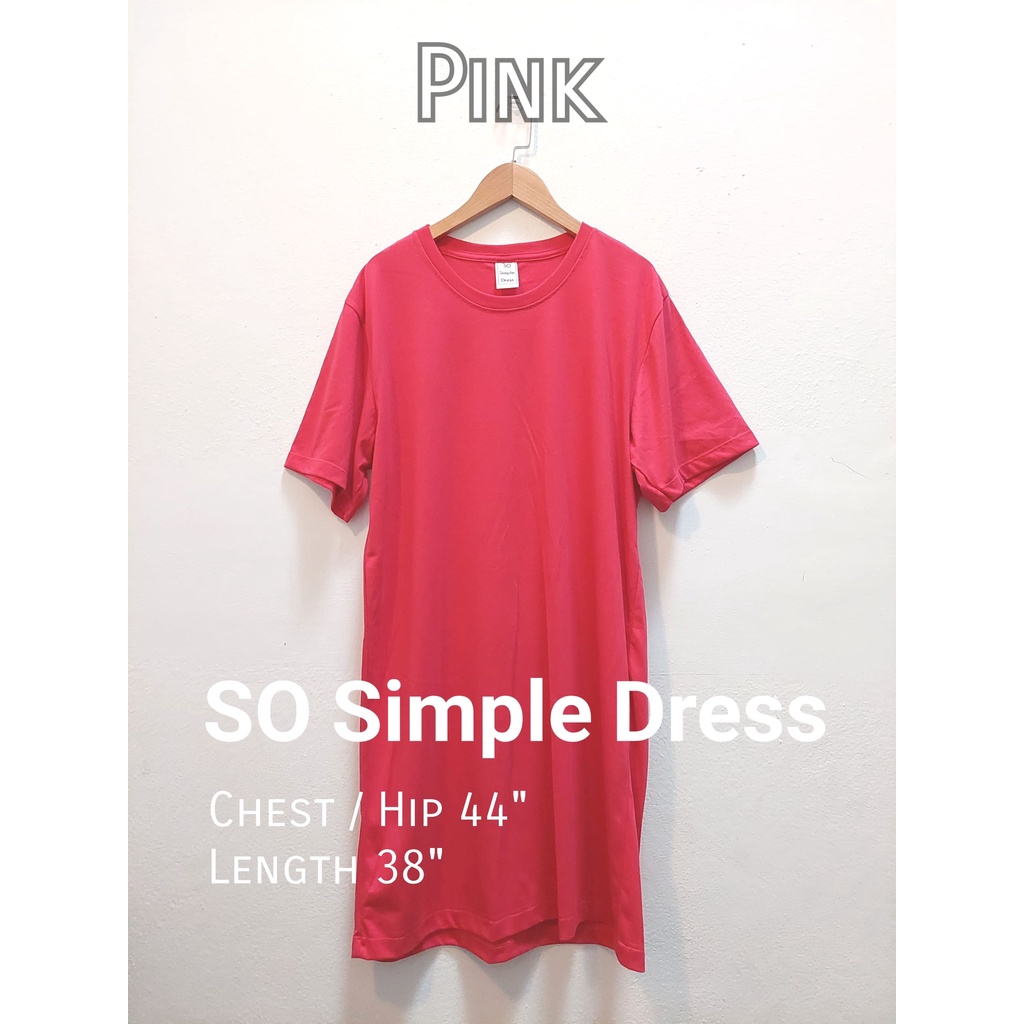 Cotton Dress สีชมพู Collection : Colorful Week อก/สะโพก 44" ยาว 38" เดรสผ้าคอตตอนสวมใส่สบาย สำหรับสา