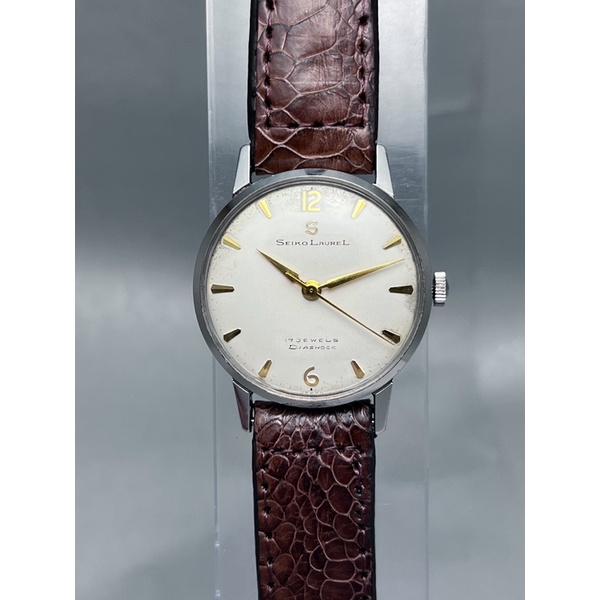 นาฬิกาเก่า นาฬิกาไขลาน นาฬิกาข้อมือโบราณไซโก้ Vintage Seiko Laurel “S mark” Flying Arabic indices