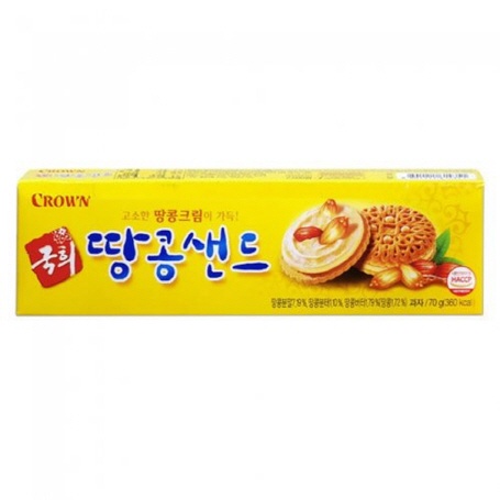 Crown Kook Hee Biscuit Peanut Flavor [70 g.] :: คุกกี้ครีมผสมถั่วจากประเทศเกาหลี